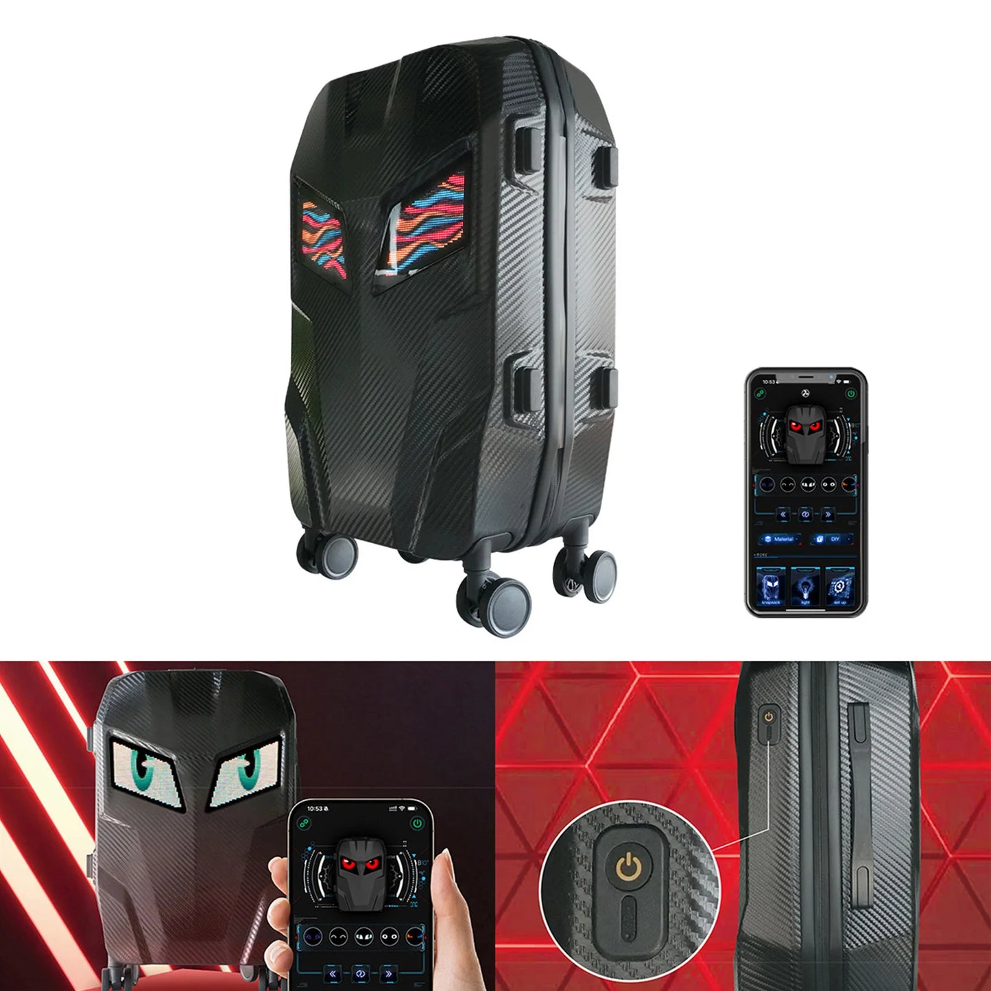 Valise enfant à LED 22,4x14,6x8,7